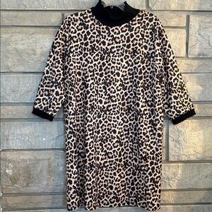 Zara Animal Print Dress with Black Details
